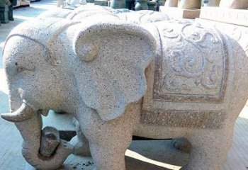 徐州花岗岩元宝大象石雕，雕刻古典且充满质感