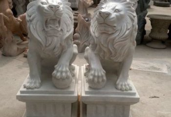 徐州汇丰狮子石雕塑，装点商业场所的象征