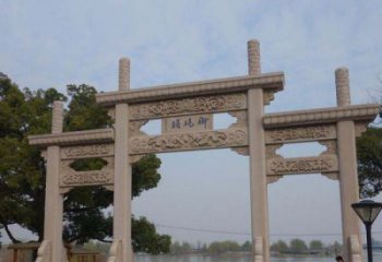 徐州景区三门古典牌坊石雕
