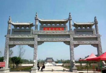 徐州中领雕塑设计制作的景区三门石雕牌坊