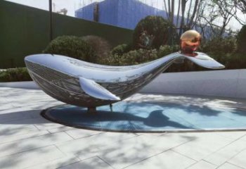 徐州中领雕塑海豚戏球镜面不锈钢雕塑
