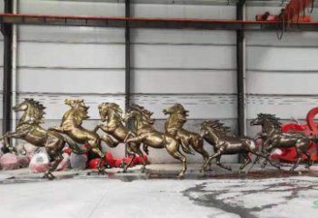 徐州高贵雕塑，骏马奔腾玻璃钢动物雕塑户外摆件