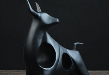 徐州可爱抽象牛玻璃钢动物雕塑