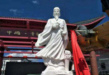 徐州传承医道中的传说——李时珍汉白玉石雕像