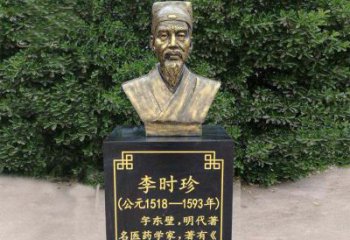 徐州高贵典雅的李时珍肖像铜雕