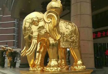 徐州鎏金大门大象铜雕，招财辟邪吉祥动物雕塑
