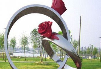 徐州玫瑰戒指不锈钢雕塑
