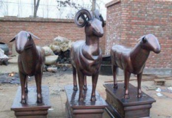 徐州绵羊铸铜雕塑，仿铜动物雕塑