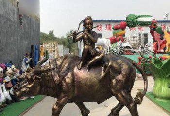 徐州中领雕塑的古典韵味牧童铜雕是一件绝美的雕…