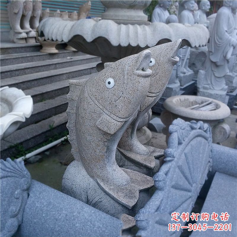 徐州喷水鱼雕塑-园林水景动物喷泉