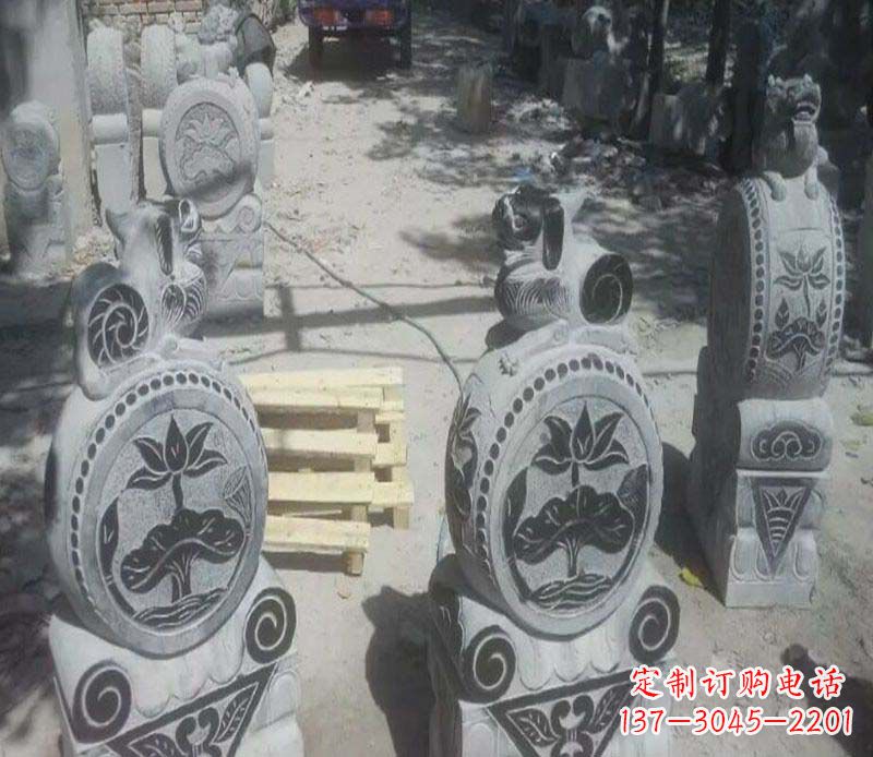 徐州貔貅抱鼓石招财石门墩石雕