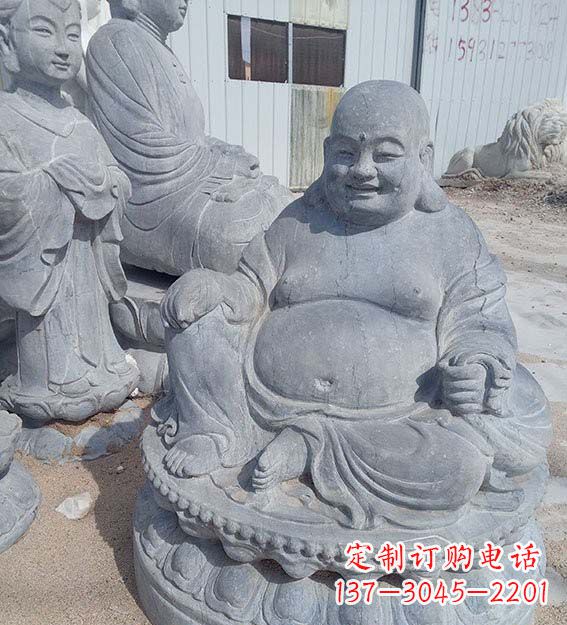 徐州青石仿古坐式弥勒佛雕塑
