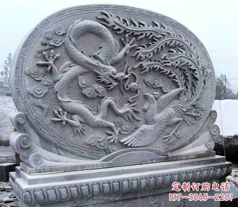 徐州青石古典美——龙凤呈祥雕塑