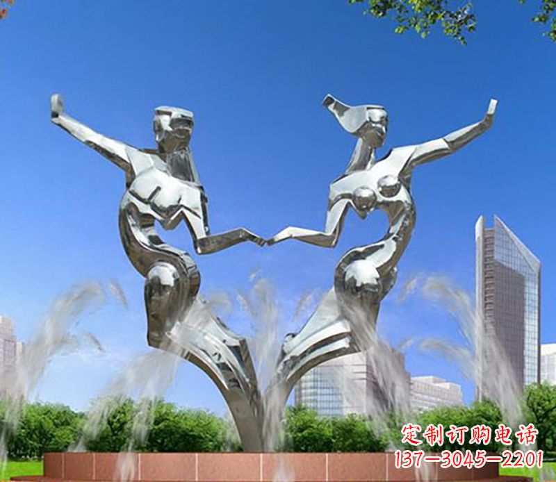 徐州爱情镌刻,不锈钢抽象情侣雕塑