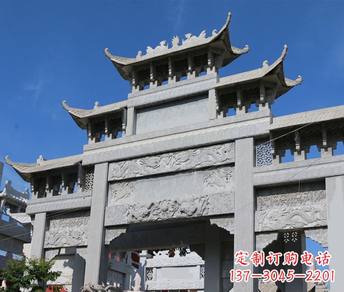 徐州三门道路牌坊石雕 (2)