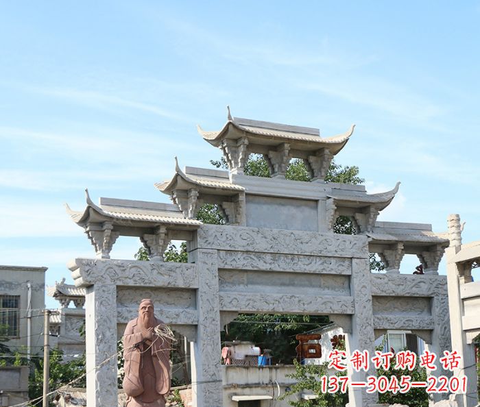 徐州三门道路牌坊石雕 (3)