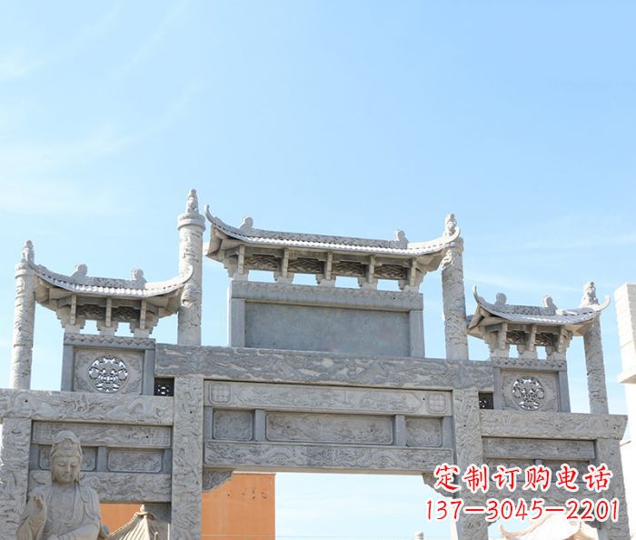 徐州三门道路牌坊石雕 (4)