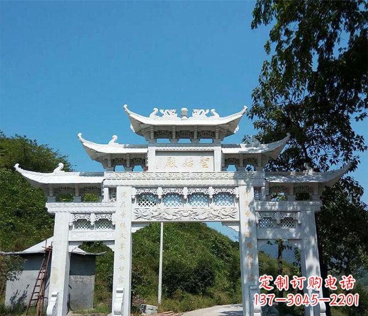 徐州三门五楼牌坊石雕 (2)