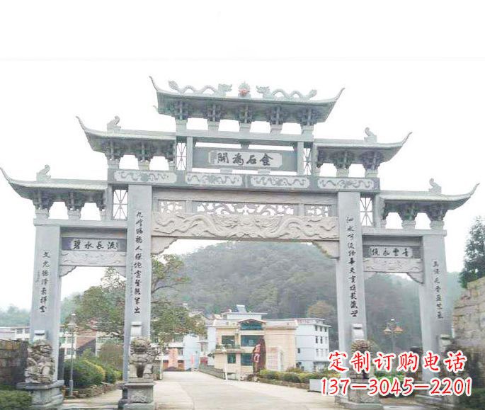 徐州三门五楼石牌坊石雕