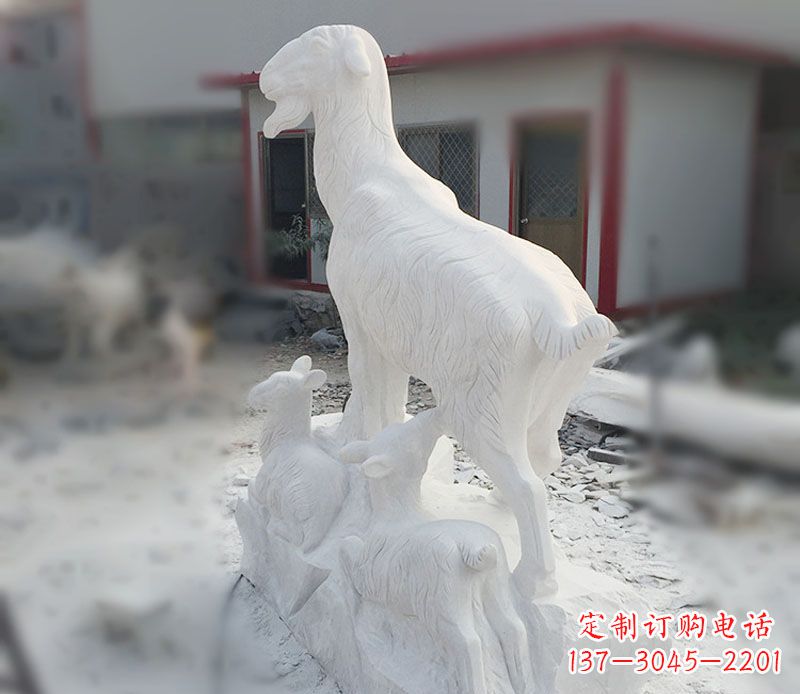 徐州三羊开泰石雕招财动物摆件