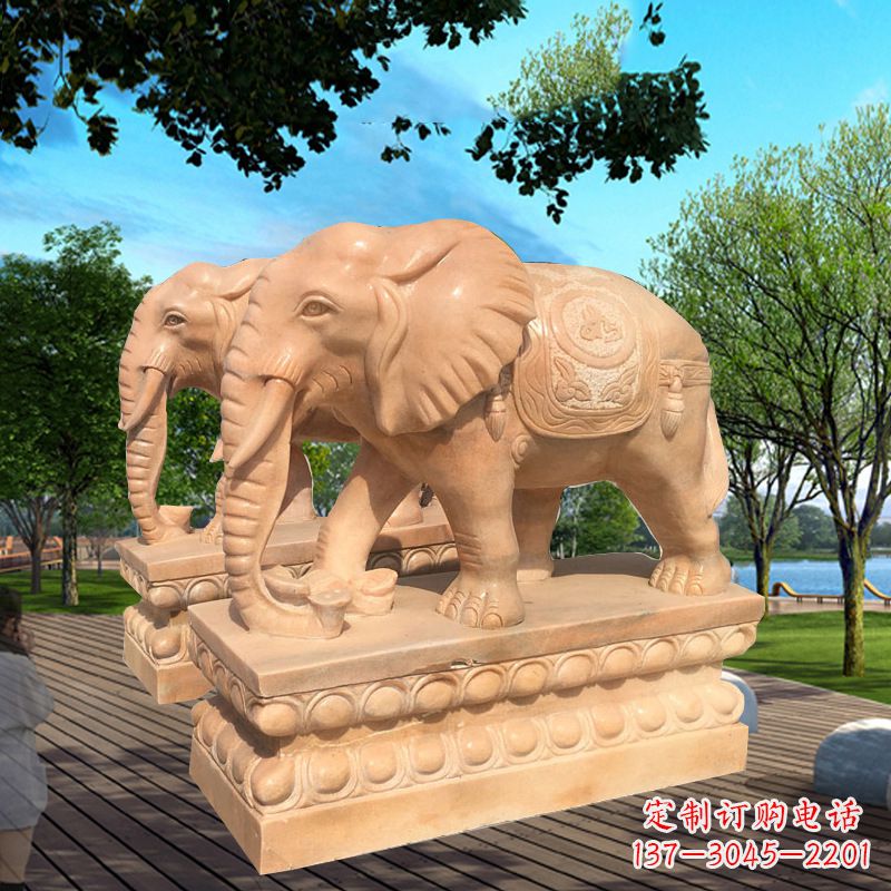 徐州多色大象塑像，艺术雕刻体现彩色生活