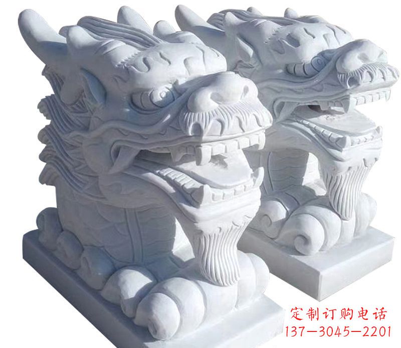 徐州精致石雕龙头雕塑，打造建筑雕塑景观