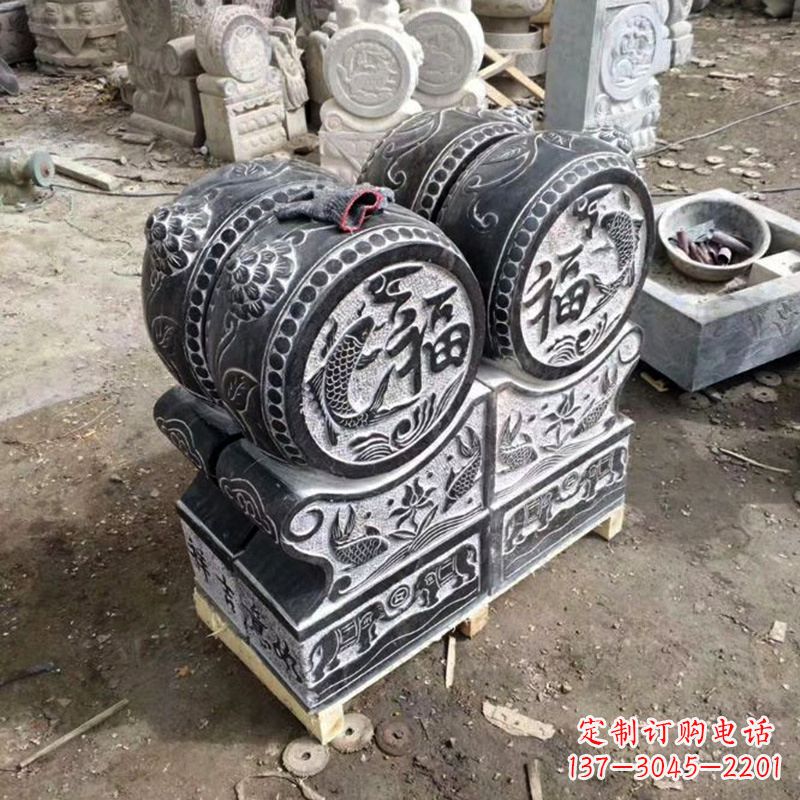 徐州中领雕塑-石雕门墩貔貅抱鼓