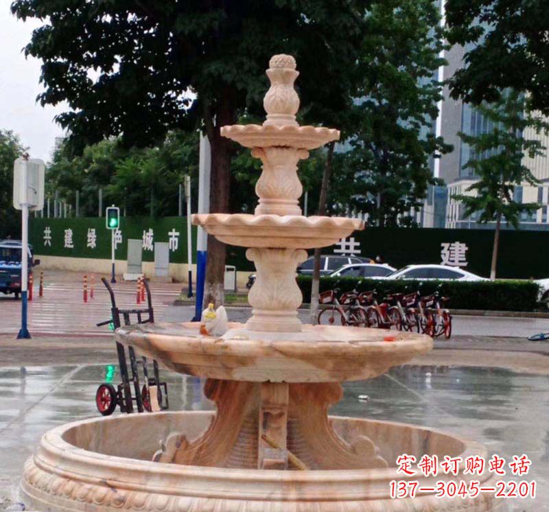徐州石雕喷泉叠水钵