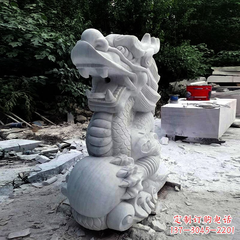 徐州精美石雕龙首喷水雕塑
