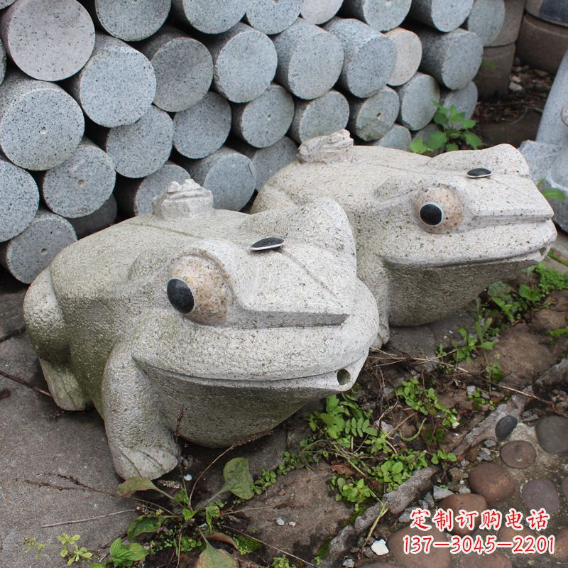 徐州石雕青蛙喷水雕塑