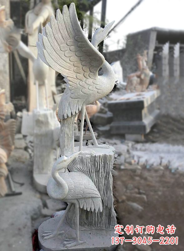 徐州石雕仙鹤景观摆件