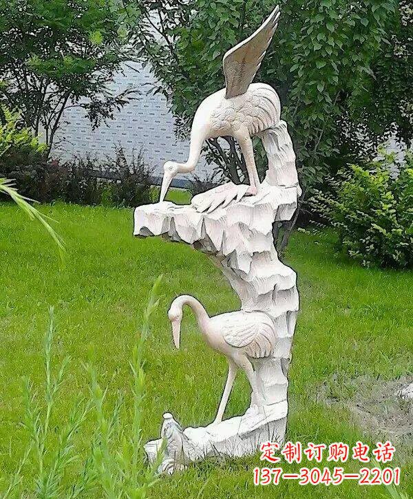 徐州石雕仙鹤鲤鱼
