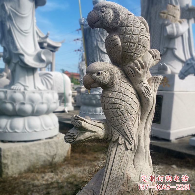 徐州石雕鹦鹉景观雕塑摆件