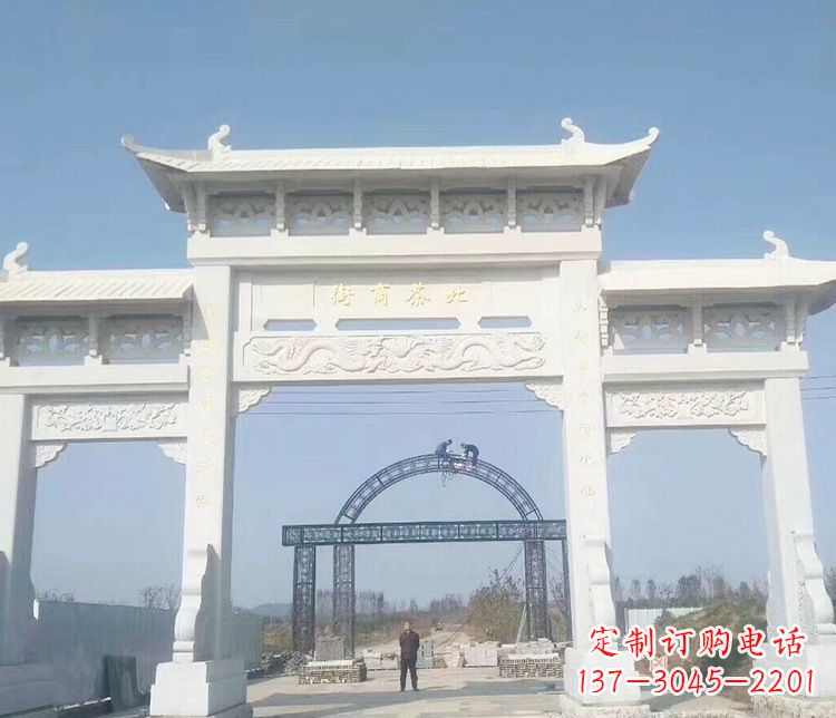 徐州石牌坊三门牌坊石雕 (4)