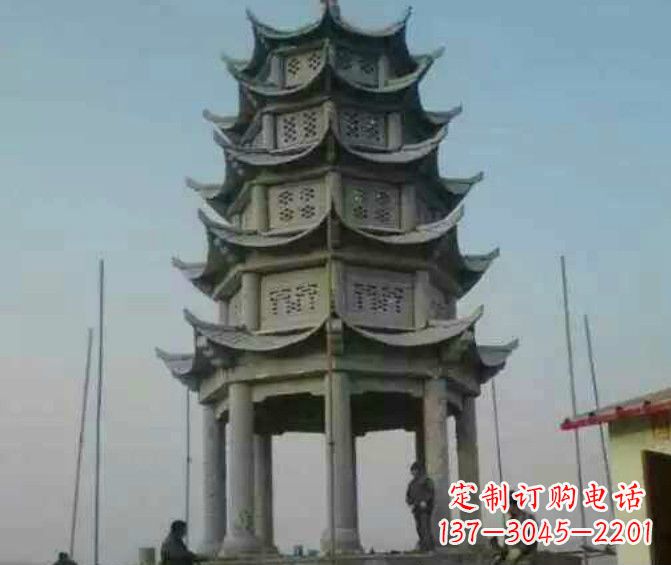 徐州双层大理石凉亭石雕 (2)