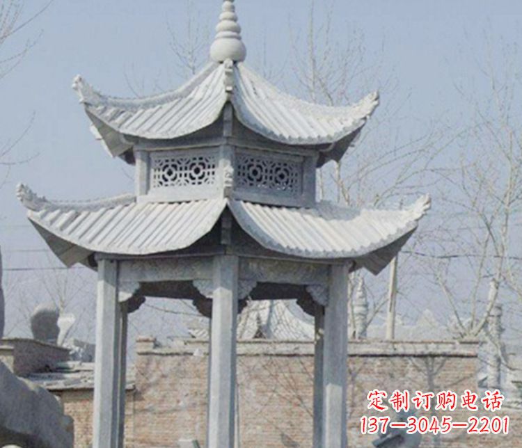 徐州双层仿古六角凉亭石雕
