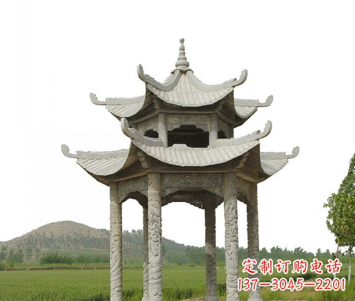 徐州双层仿古石雕凉亭