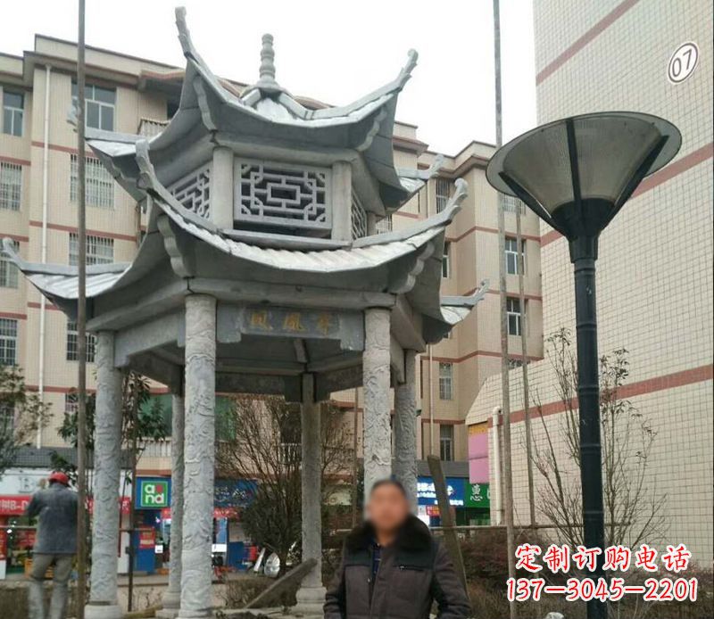 徐州双层六角凉亭石雕
