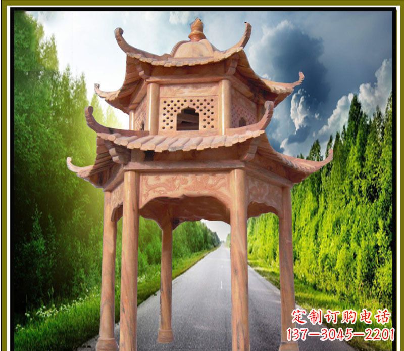 徐州双层凉亭园林石雕