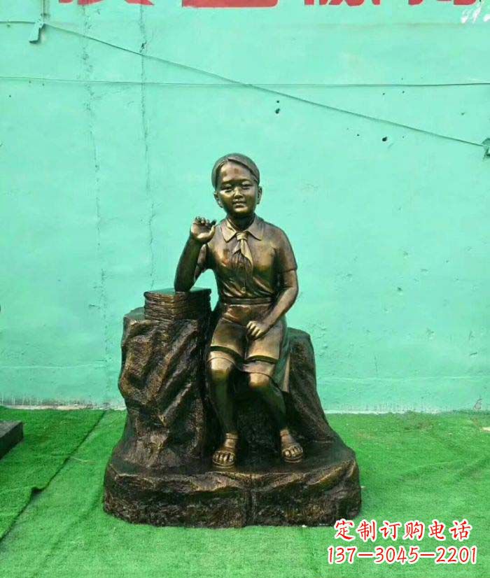 徐州思考的女孩铜雕