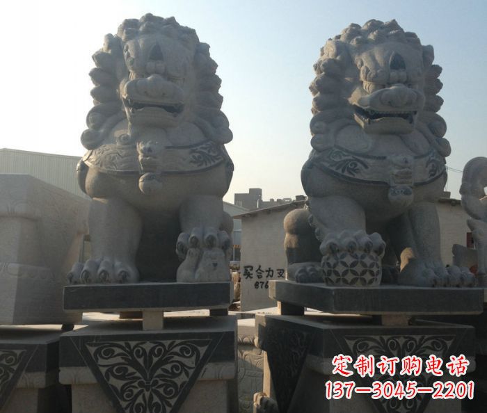 徐州寺庙景观仿古石狮子 (2)
