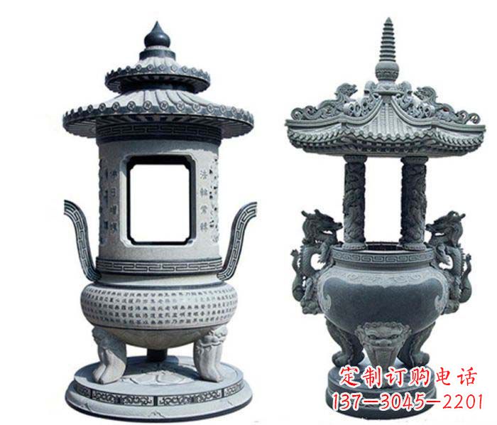 徐州寺庙景观仿古香炉石雕