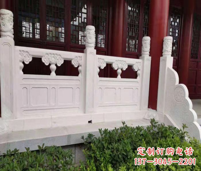 徐州寺庙景观汉白玉石浮雕栏板 (3)