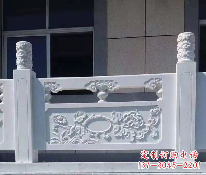 徐州寺庙景观汉白玉石浮雕栏板 (4)