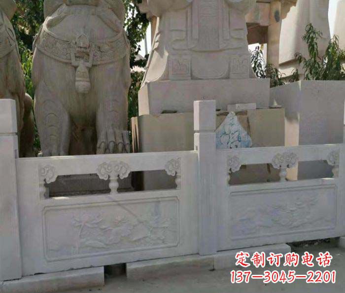 徐州寺庙景观汉白玉石浮雕栏板
