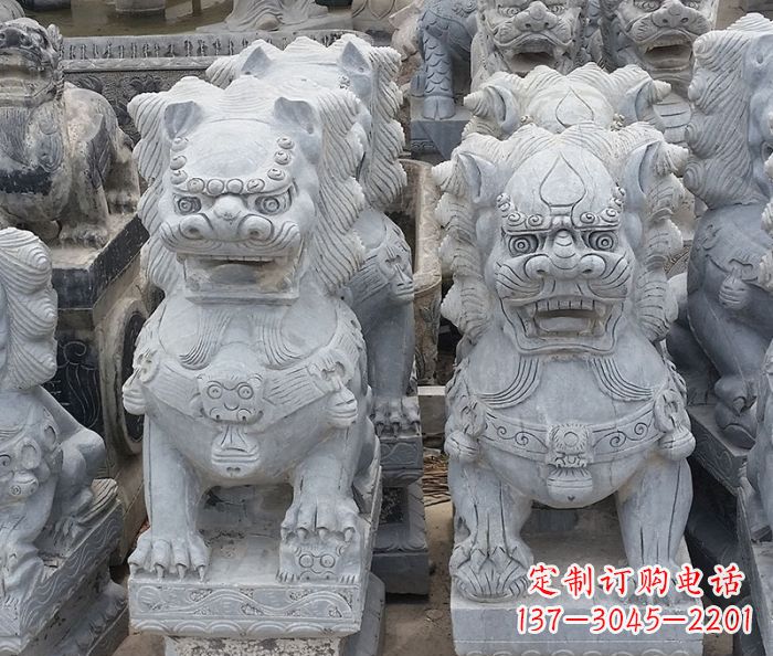 徐州寺庙青石狮子石雕