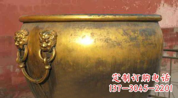 徐州寺庙水缸铜雕 (2)