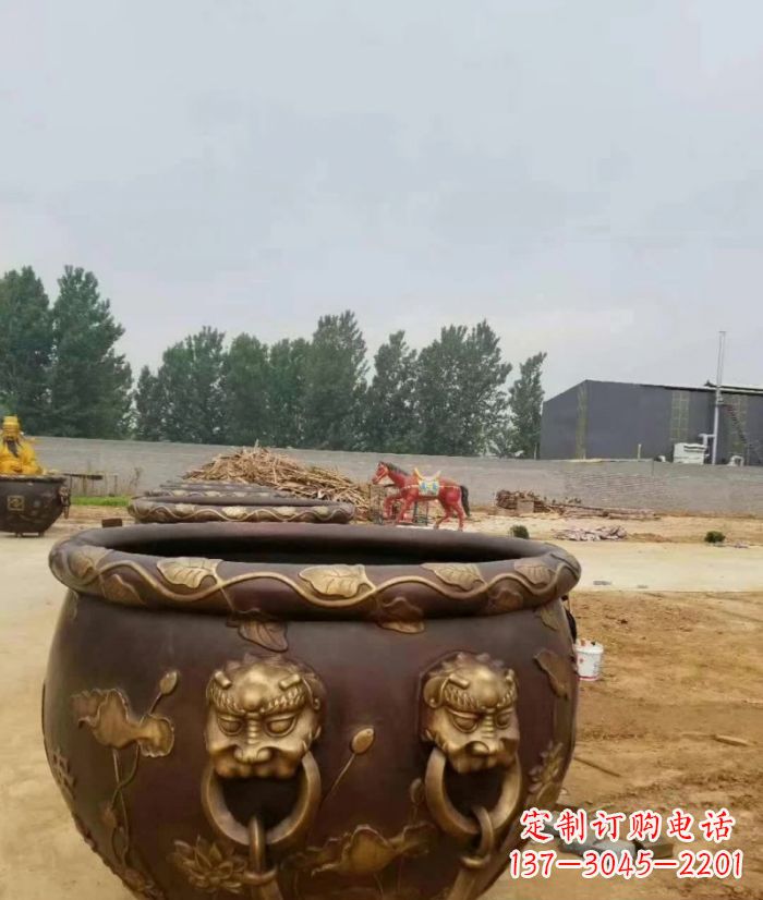 徐州寺庙水缸铜雕 (4)