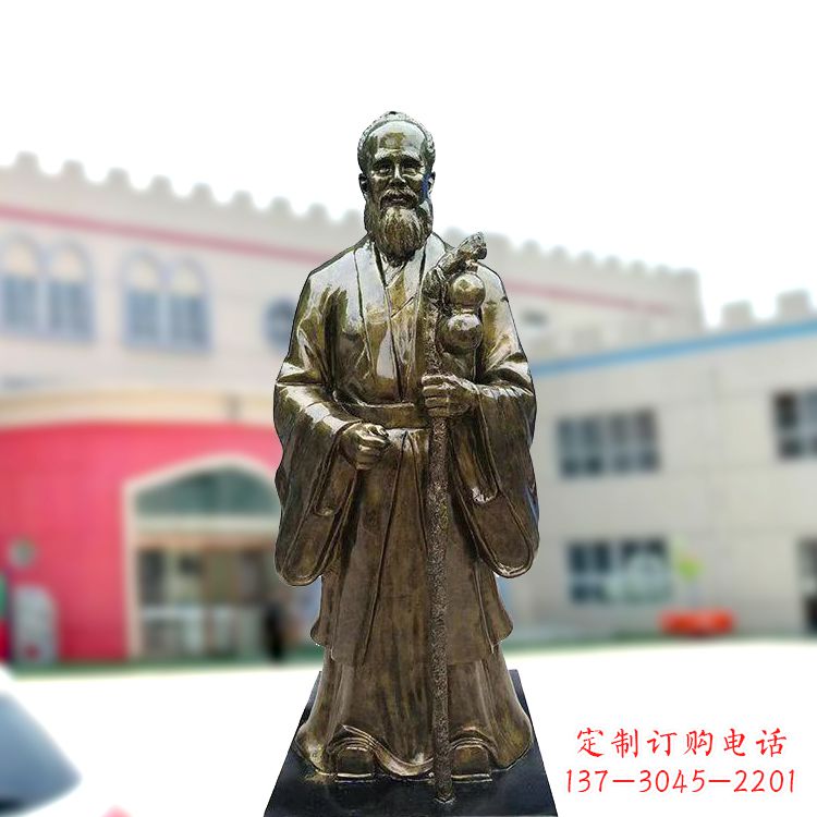 徐州孙思邈仿铜玻璃钢雕塑-医院著名医学人物雕像