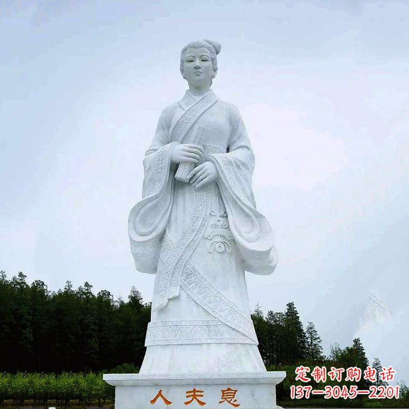 徐州桃花夫人息妫汉白玉雕塑-景区园林历史名人古代著名美女雕像